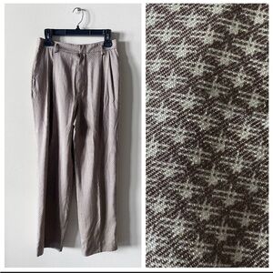 Ellen Tracy Brown and Cream Patterned Trousers